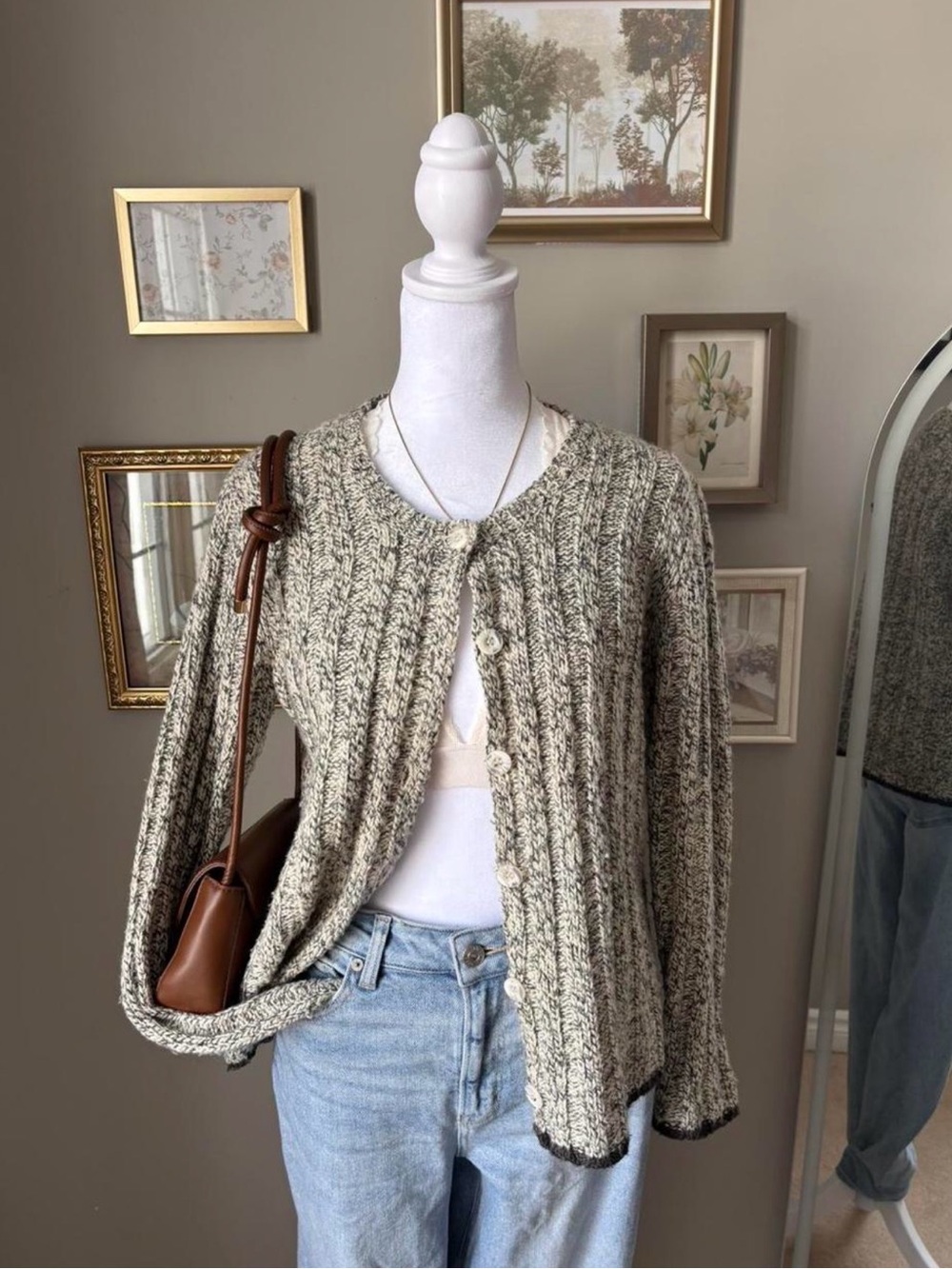 Vintage Cotton Ginny Marled Knit Cardigan